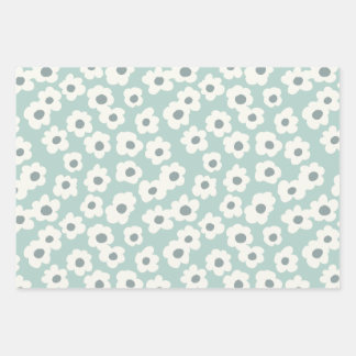 Retro romantisches, blumennahtloses Muster Geschenkpapier Set