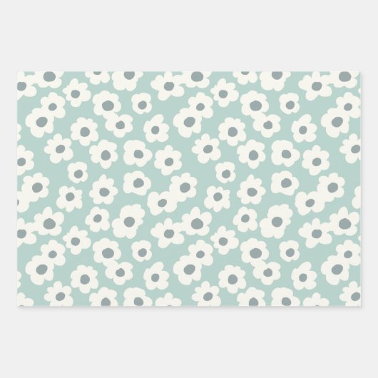 Retro romantisches, blumennahtloses Muster Geschenkpapier Set (Vorderseite)