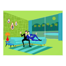 Retro Romantisches Gay Couple Poster