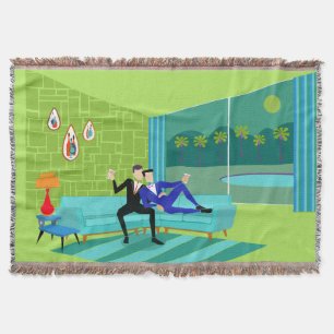 Retro Romantisches Gay Couple Throw Blanket Decke
