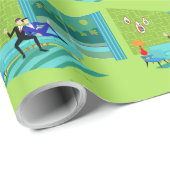 Retro Romantisches Gay Couple Wrapping Paper Geschenkpapier (Rolleneckpunkt)