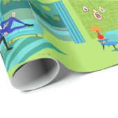 Retro romantisches homosexuelles Paar-Packpapier Geschenkpapier (Rolleneckpunkt)