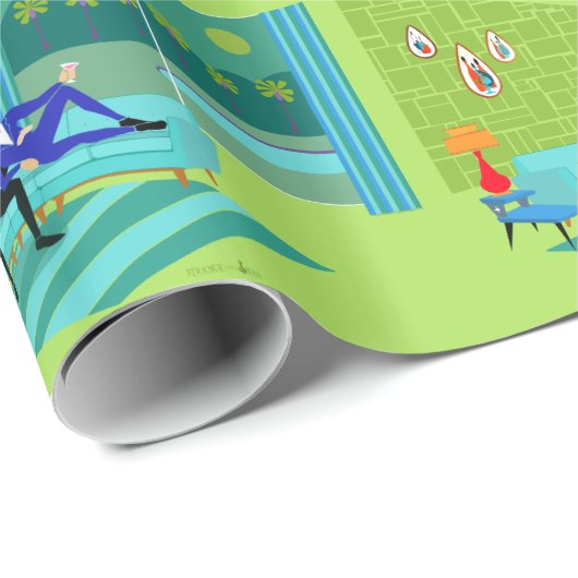 Retro romantisches homosexuelles Paar-Packpapier Geschenkpapier (Rolleneckpunkt)