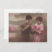 Retro Romantisches Paar beim Montag Postkarte (Vorne/Hinten)