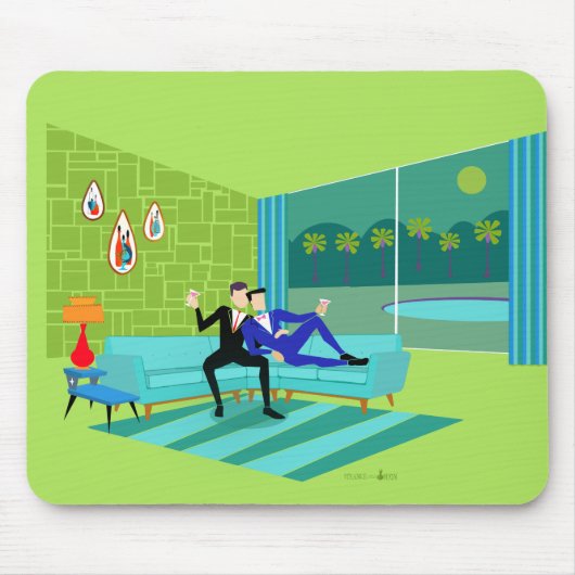 Retro-romantisches schwules Pärchen-Mauspad Mousepad (Vorne)