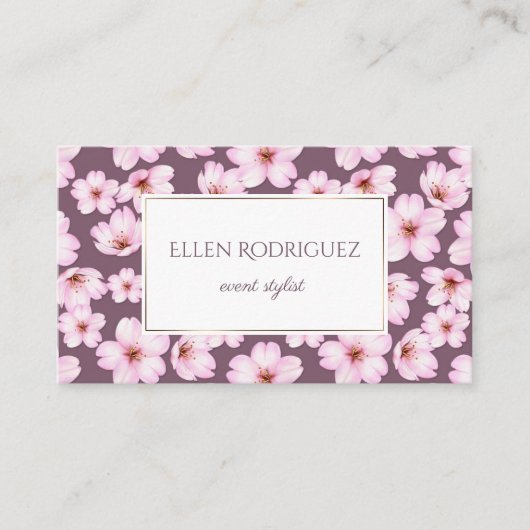 Retro romantisches Vintages mit Blumenmuster Visitenkarte (Vorderseite)