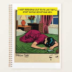 Retro-Romanze-Comic: Design für weinerliches Kisse Planer