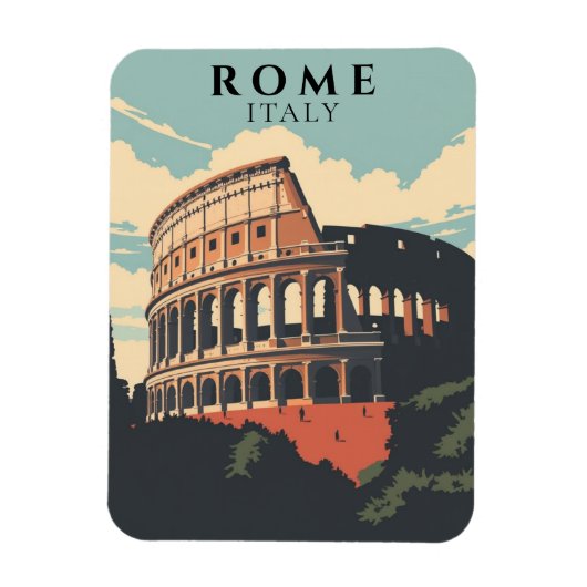 Retro Rome Italien Souvenir Classic Colosseum Magnet (Vertikal)