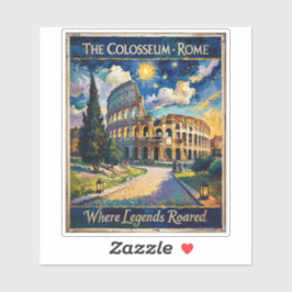 Retro Rome Italy Colosseum Travel Van Gogh Vibrant Aufkleber