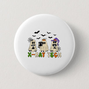 Retro Röntgen Tech Halloween Ghost Radiology Ghost Button