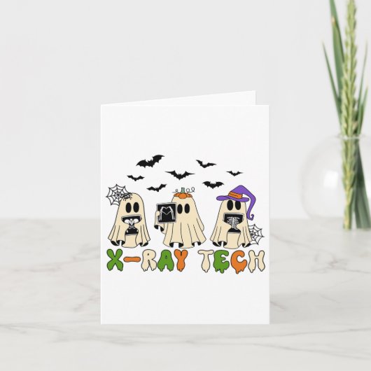 Retro Röntgen Tech Halloween Ghost Radiology Ghost Karte (Vorderseite)