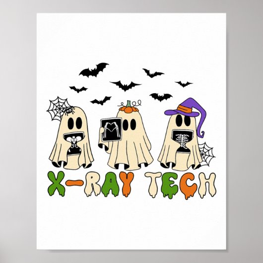 Retro Röntgen Tech Halloween Ghost Radiology Ghost Poster (Vorne)
