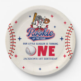 Retro Rookie des Jahres Baseball 1. Geburtstag Pappteller