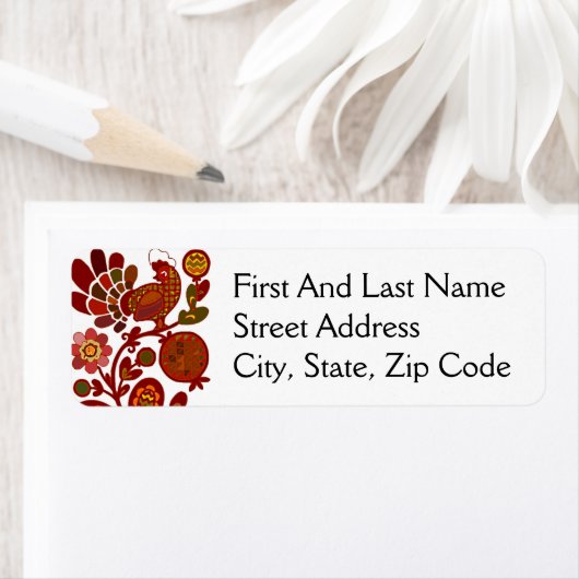 Retro Rooster 60er Mod Style Orange und Red Print (Insitu)