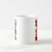 Retro Rooster 60er Mod Style Orange und Red Print Kaffeetasse (Mittel)