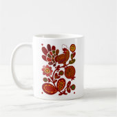 Retro Rooster 60er Mod Style Orange und Red Print Kaffeetasse (Links)