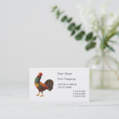 Retro Rooster Custom Business Cards Visitenkarte (Stehend Vorderseite)