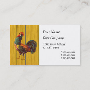 Retro Rooster Custom Business Cards Visitenkarte