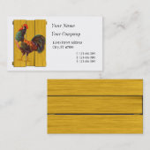 Retro Rooster Custom Business Cards Visitenkarte (Vorne/Hinten)