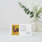 Retro Rooster Custom Business Cards Visitenkarte (Stehend Vorderseite)
