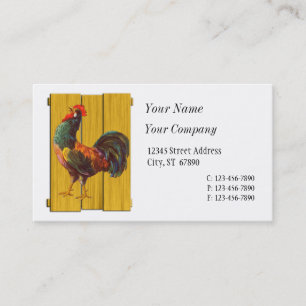 Retro Rooster Custom Business Cards Visitenkarte
