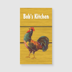 Retro Rooster Custom Magnetic Business Card Magnetkarte