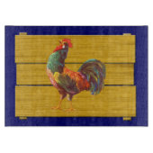 Retro Rooster Glas Cutting Board Schneidebrett (Vorderseite)