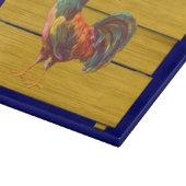 Retro Rooster Glas Cutting Board Schneidebrett (Ecke)