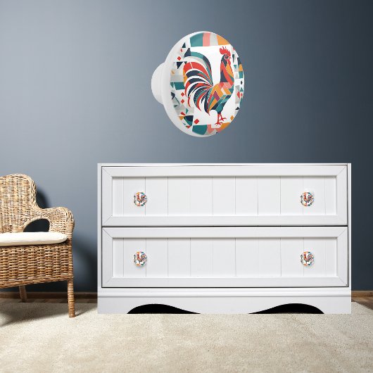 Retro Rooster Keramikknauf