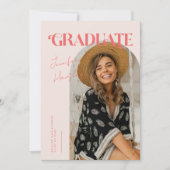 Retro-Rosa-Abschluss Ankündigung (Vorderseite)