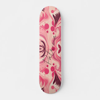 Retro-Rosa abstrakte Blumenkunst für Mädchen im Vi Skateboard