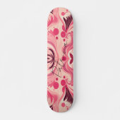 Retro Rosa Abstrakte Florenz Kunst, Dichtung und M Skateboard (Vorne)
