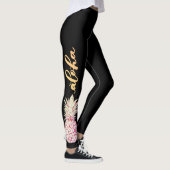 Retro Rosa-Aloha Ananas-Leggings Leggings (Rechts)