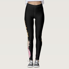 Retro Rosa-Aloha Ananas-Leggings Leggings
