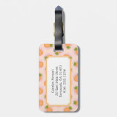 Retro-rosa Ananas-Ananas-Muster, Monogramm Gepäckanhänger (Rückseite vertikal)