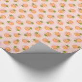 Retro-rosa Ananas-Ananas-Muster, Monogramm Geschenkpapier (Ecke)