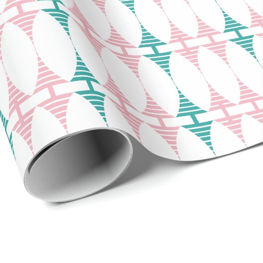 Retro-Rosa-Aqua-Marquis-Umschlagpapier Geschenkpapier (Rolleneckpunkt)