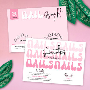 Retro-Rosa-Attrappen-Nagelgrößen-Kit-Anzeigekarte