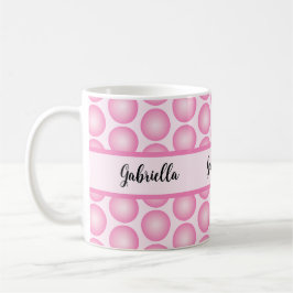 Retro Rosa Blase Dots Name Personalisierte Maus Kaffeetasse