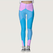 Retro Rosa/Blau Leggings (Vorderseite)