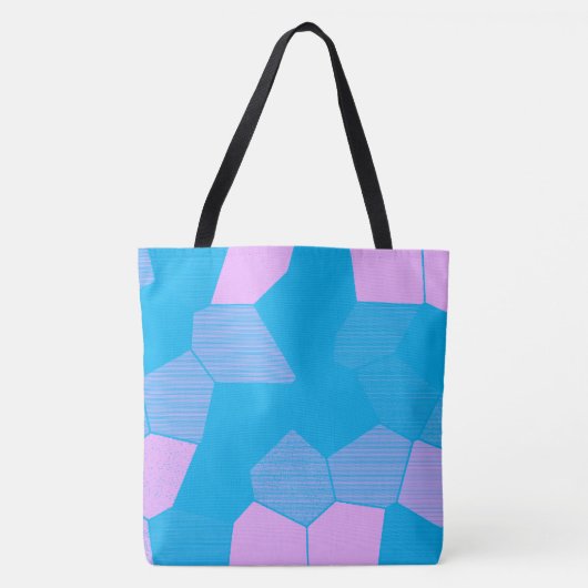 Retro Rosa/Blau Tasche (Vorderseite)