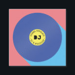 Retro rosa blauer, moderner Musik DJ Vinyl Musiker Quadratische Visitenkarte<br><div class="desc">Retro rosa blauer,  moderner Musik DJ Vinyl Musiker</div>