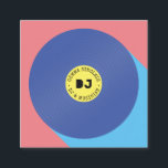 Retro rosa blauer, moderner Musik DJ Vinyl Musiker Quadratische Visitenkarte<br><div class="desc">Retro rosa blauer,  moderner Musik DJ Vinyl Musiker</div>