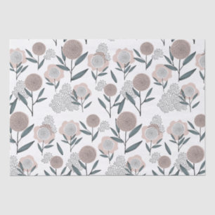 Retro-Rosa-Blume und Abstraktes Schwarz-Punkte-Mus Seidenpapier