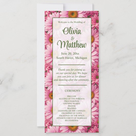 Retro-Rosa-Blumen-Daisy-Muster (Vorderseite)
