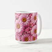 Retro-Rosa-Blumen-Daisy-Muster Kaffeetasse (VorderseiteRechts)