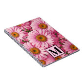 Retro-Rosa-Blumen-Daisy-Muster Notizblock (Rechte Seite)