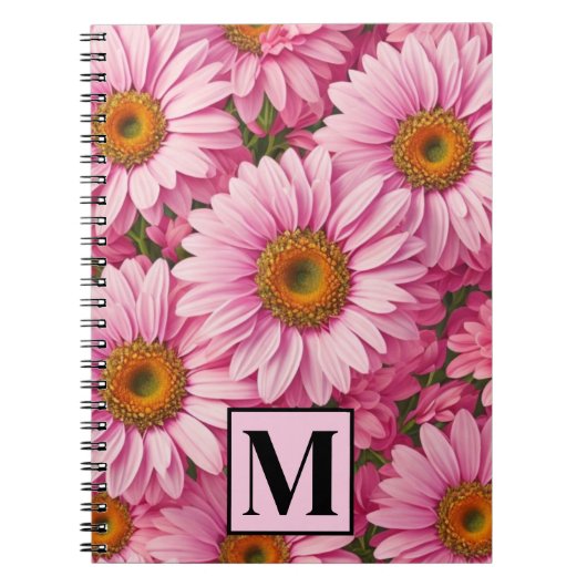 Retro-Rosa-Blumen-Daisy-Muster Notizblock (Vorderseite)