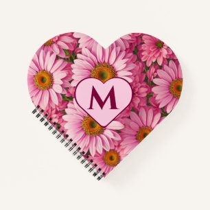 Retro-Rosa-Blumen-Daisy-Muster Notizblock