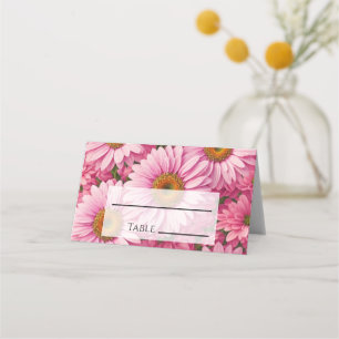 Retro-Rosa-Blumen-Daisy-Muster Platzkarte